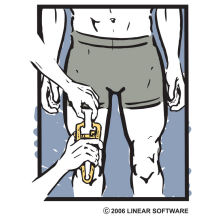 Male thigh fat caliper site